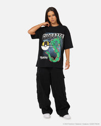 The Pokémon Collection By 73Studio Rayquaza T-Shirt Black Acidwash