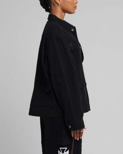 Loiter Combat Utility Jacket Washed Black