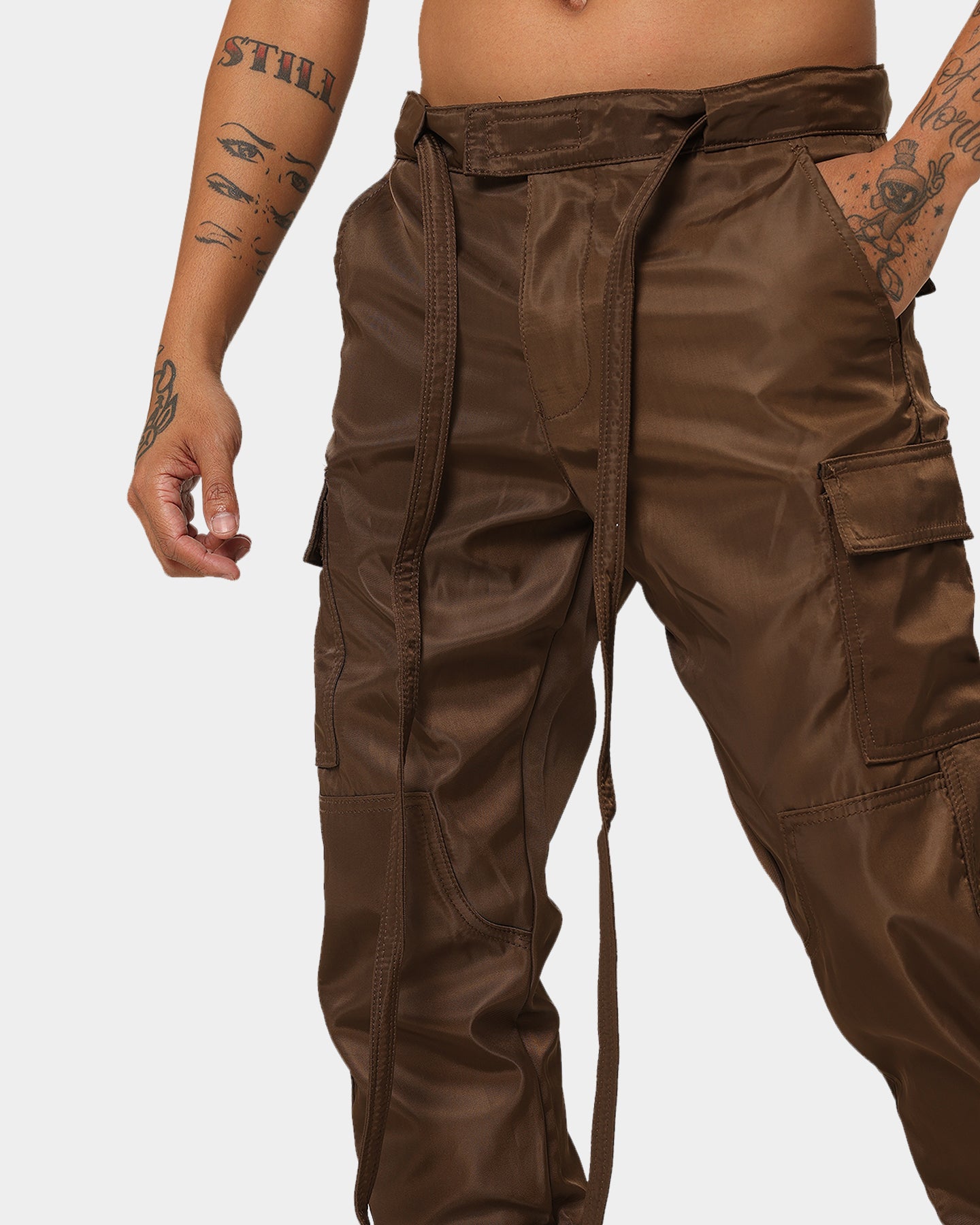 MNML Snap Zipper II Cargo Pants Brown | Culture Kings US