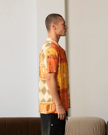 Carre Bandana Ultra Button Up Shirt Orange