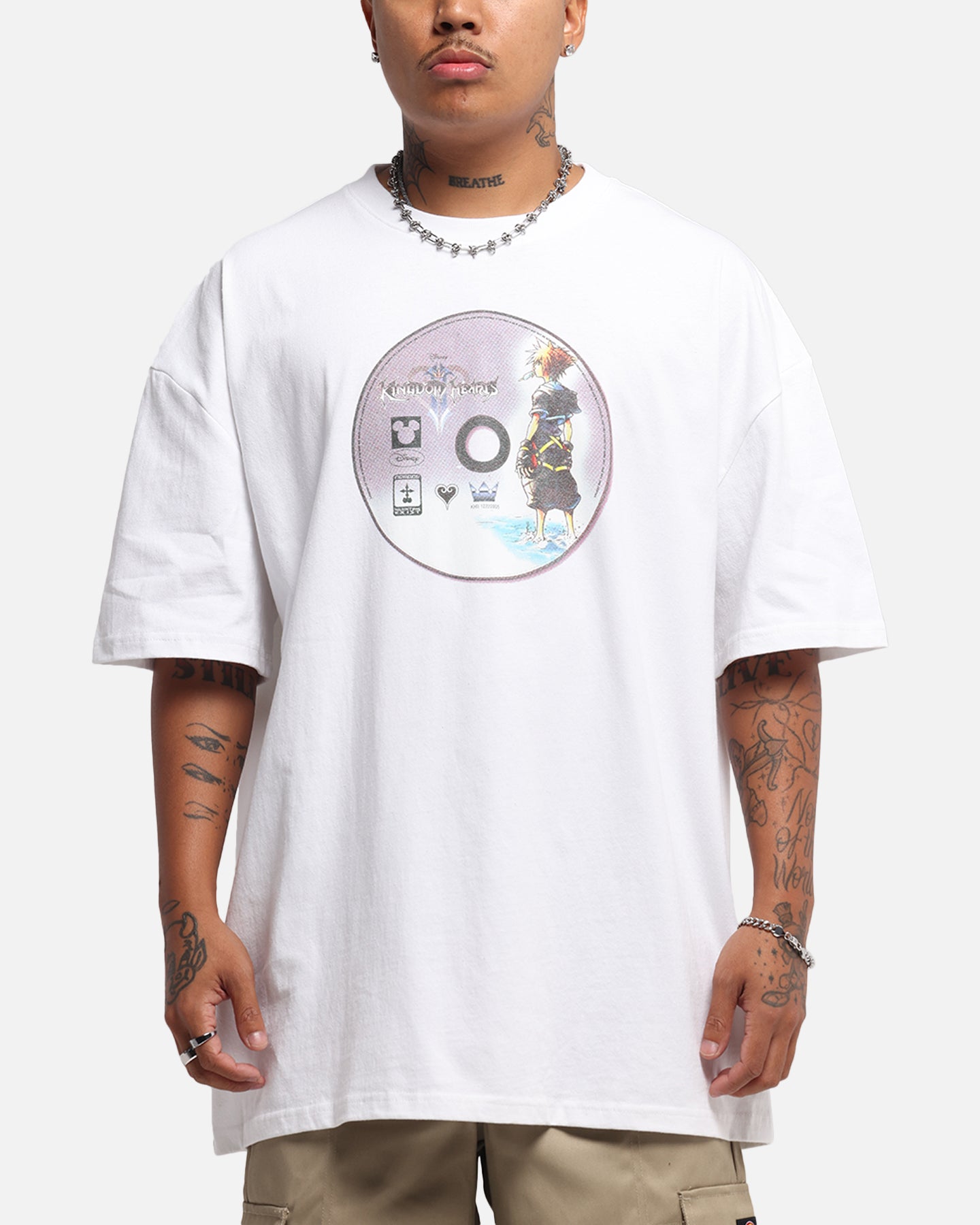 ※*※様 KINGDOM OF HEARTS キングダムハーツ tシャツ Dis Goat Crew Disney Kingdom Hearts Disc Heavy T-Shirt White | Culture