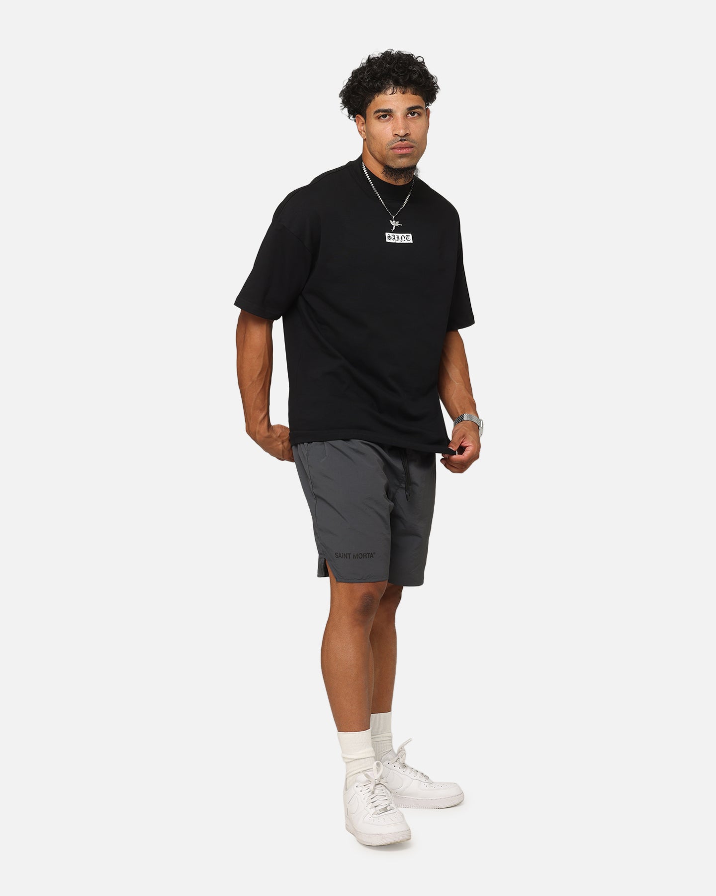 Saint Morta Official Nylon Shorts Dark Grey | Culture Kings US