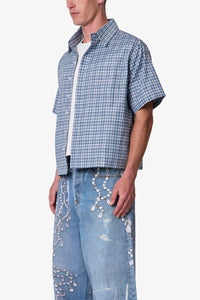 MNML Plaid Poplin Cropped Shirt