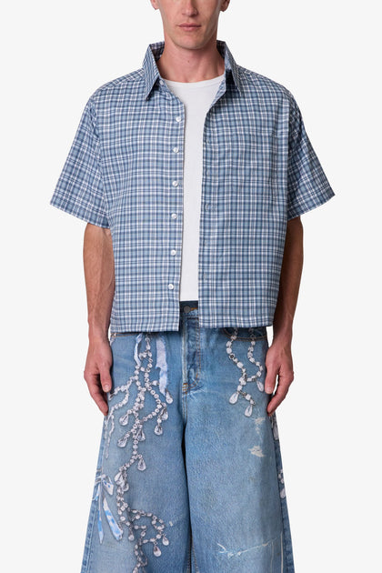 MNML Plaid Poplin Cropped Shirt