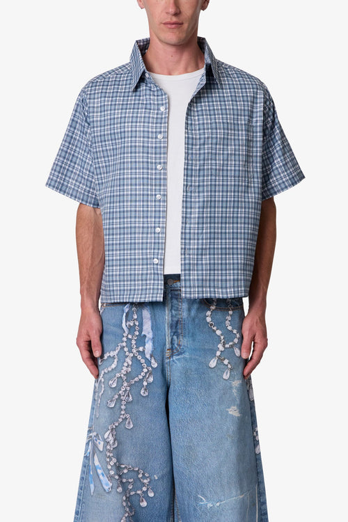 MNML Plaid Poplin Cropped Shirt