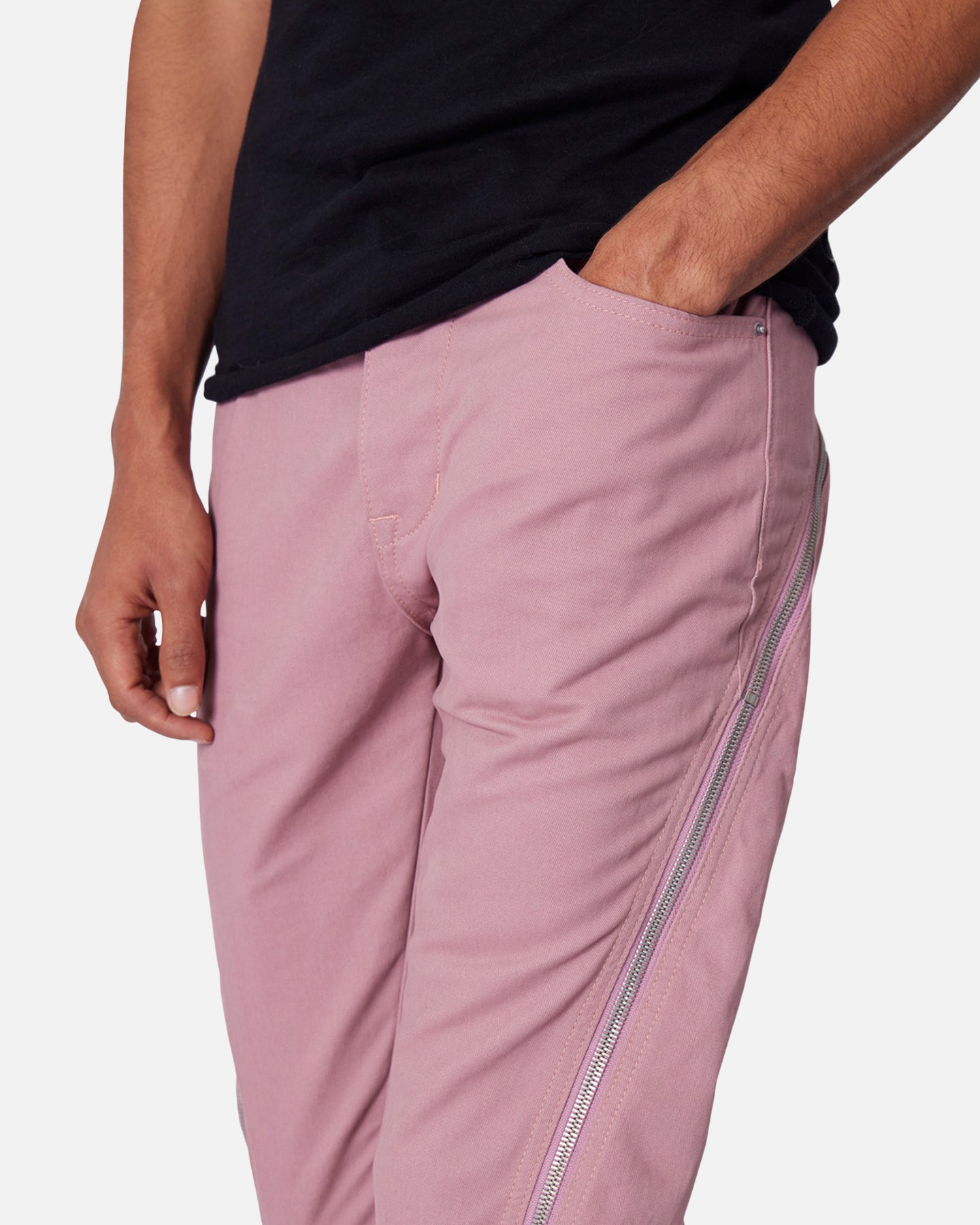 MNML D519 Zipper Flare Denim Jeans Pink | Culture Kings US