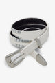 MNML Embossed Scale Leather Belt White