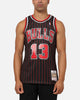 Mitchell & Ness Chicago Bulls Luc Longley 1995 Pinstripe Jersey Black