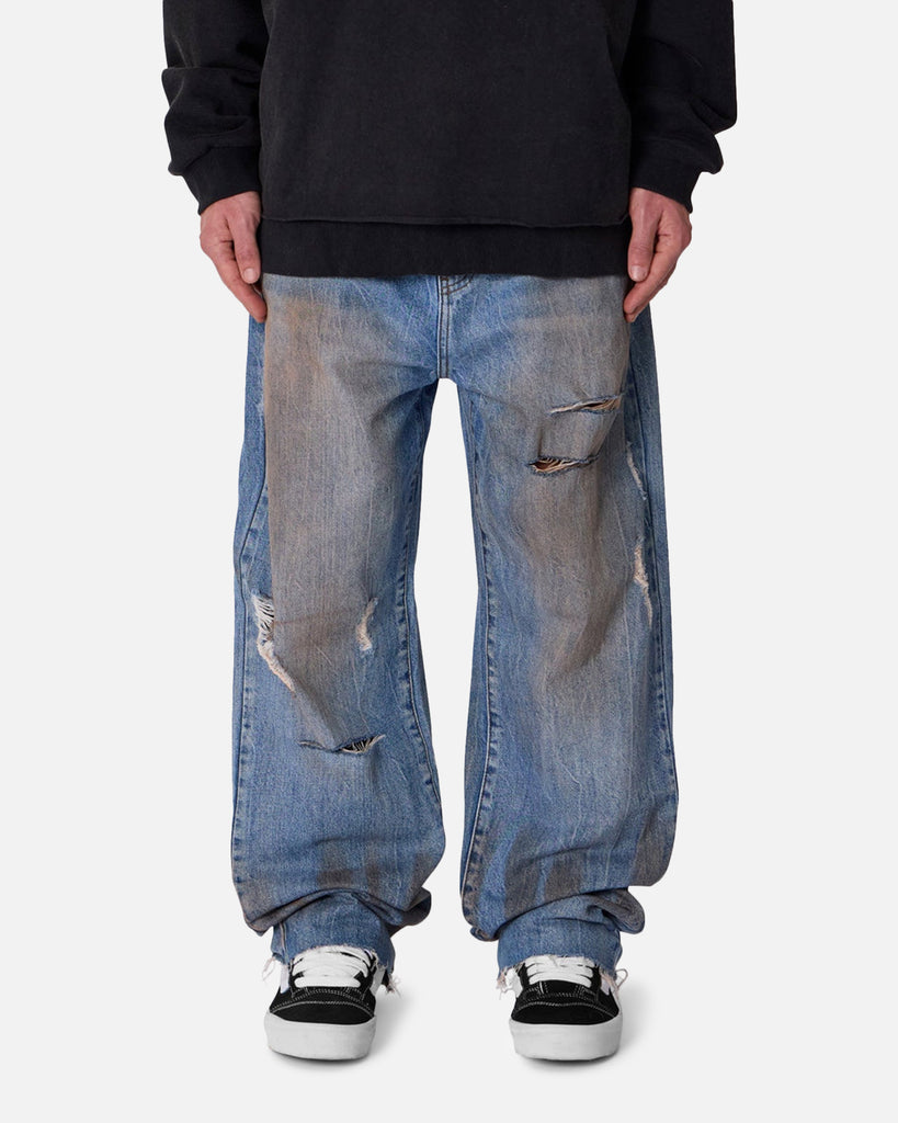 MNML Ultra Baggy Run Over Denim Jeans Blue | Culture Kings US