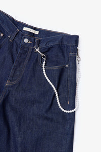 MNML Pearl Wallet Chain Belt White