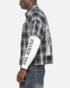 Saint Morta Dark Romance Layered Long Sleeve Button Up Shirt Black/White