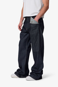 MNML Mule Pocket Kick Flare Denim Indigo