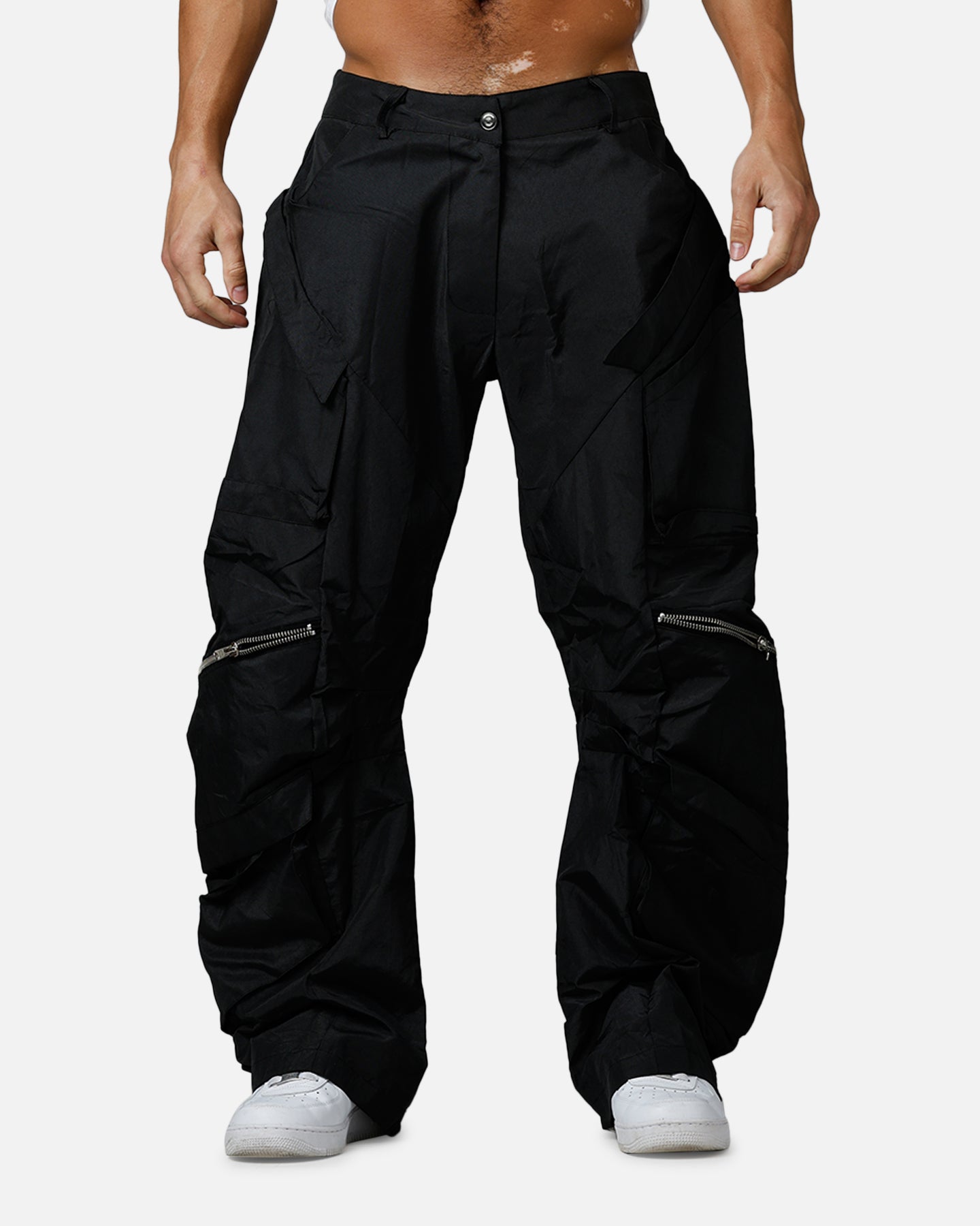 MNML Zip Cargo Tech Pants Black | Culture Kings US