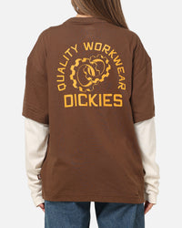 Dickies Payson 2Fer Long Sleeve T-Shirt Brown