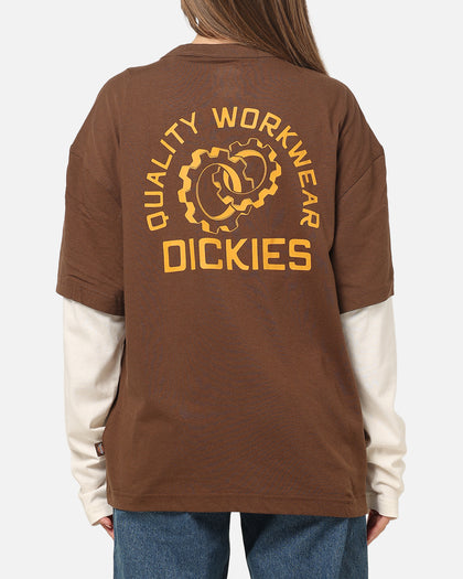 Dickies Payson 2Fer Long Sleeve T-Shirt Brown