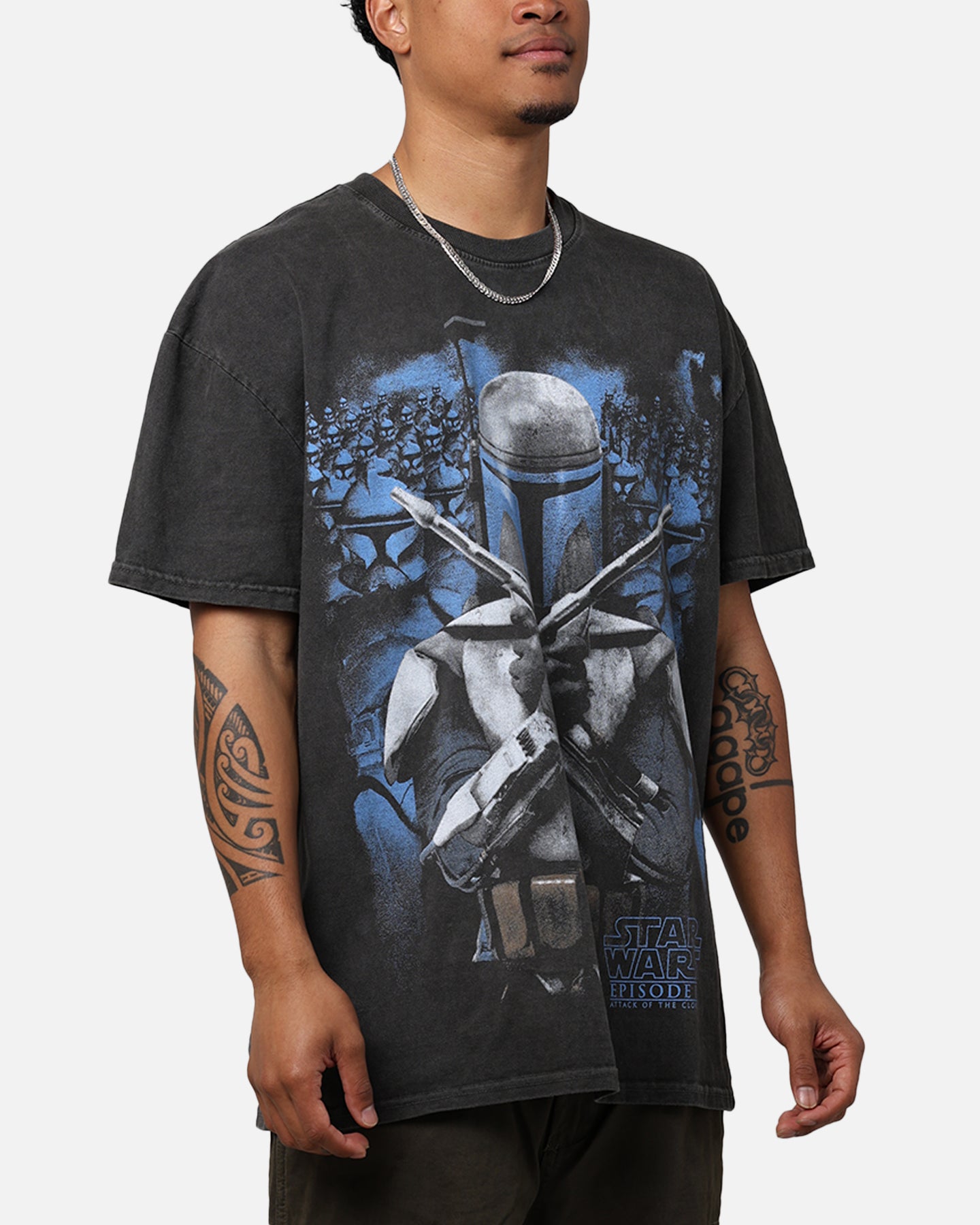 STAR WARS EPISODE I Tシャツ Star Wars Episode II '02 Heavyweight Vintage T-Shirt Black Wash