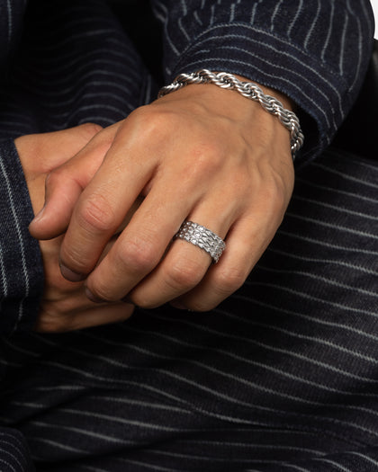 Saint Morta Rope Chain Ring White Gold