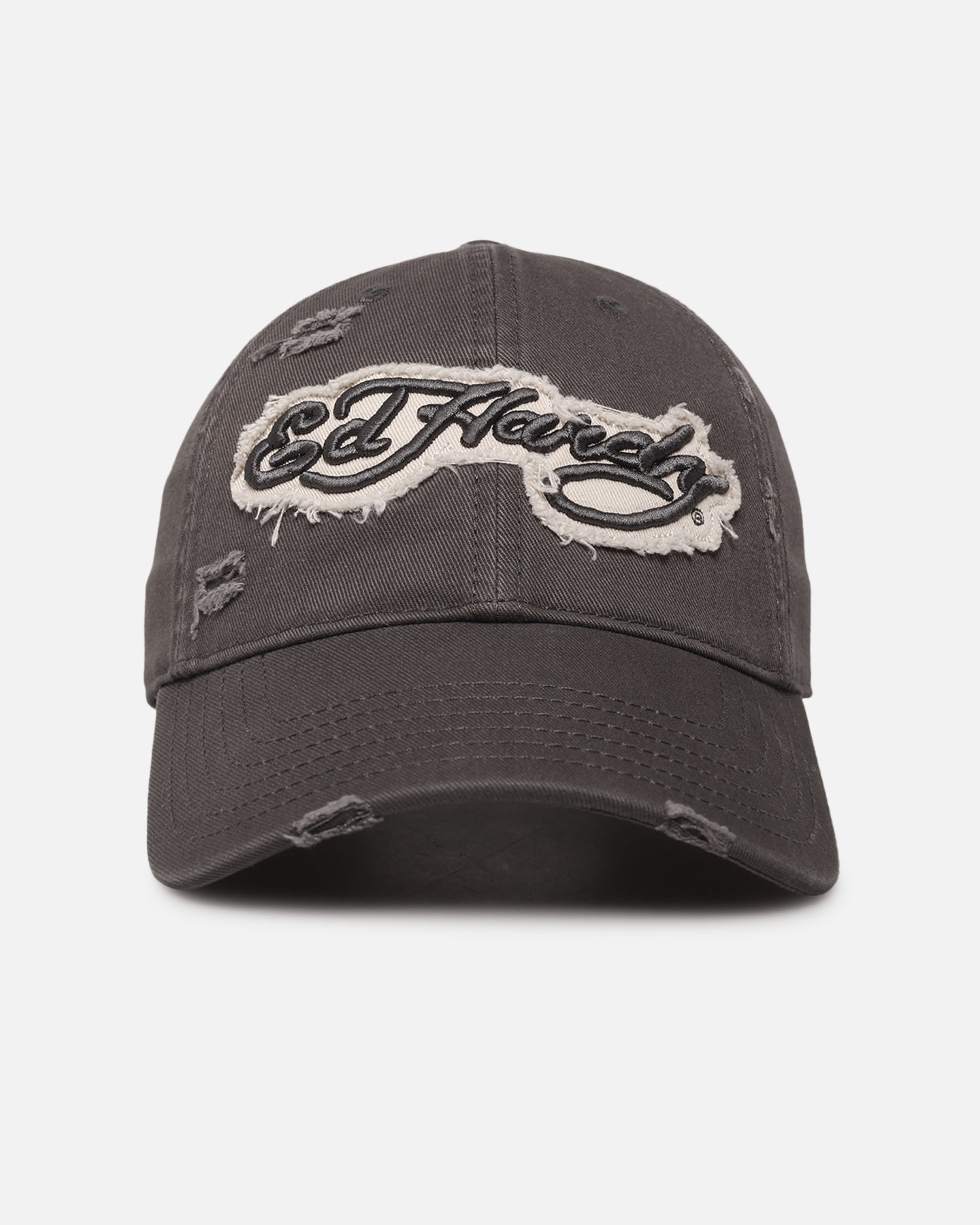 Ed Hardy Distressed Strapback Cap Washed Black | Culture Kings US