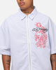 Ed Hardy Dragon Zip Shirt Blue Pin Stripe
