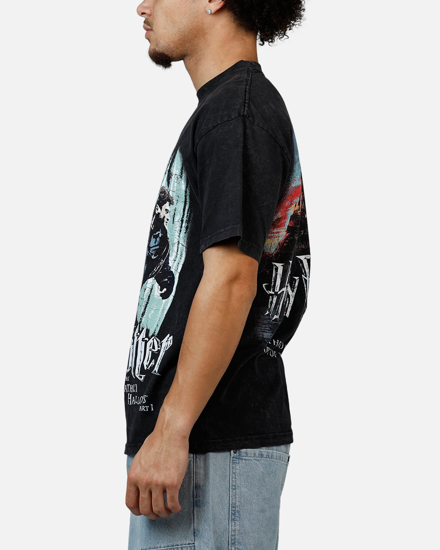 73Studio X Harry Potter '10 Deathly Hallows Vintage T-Shirt Black