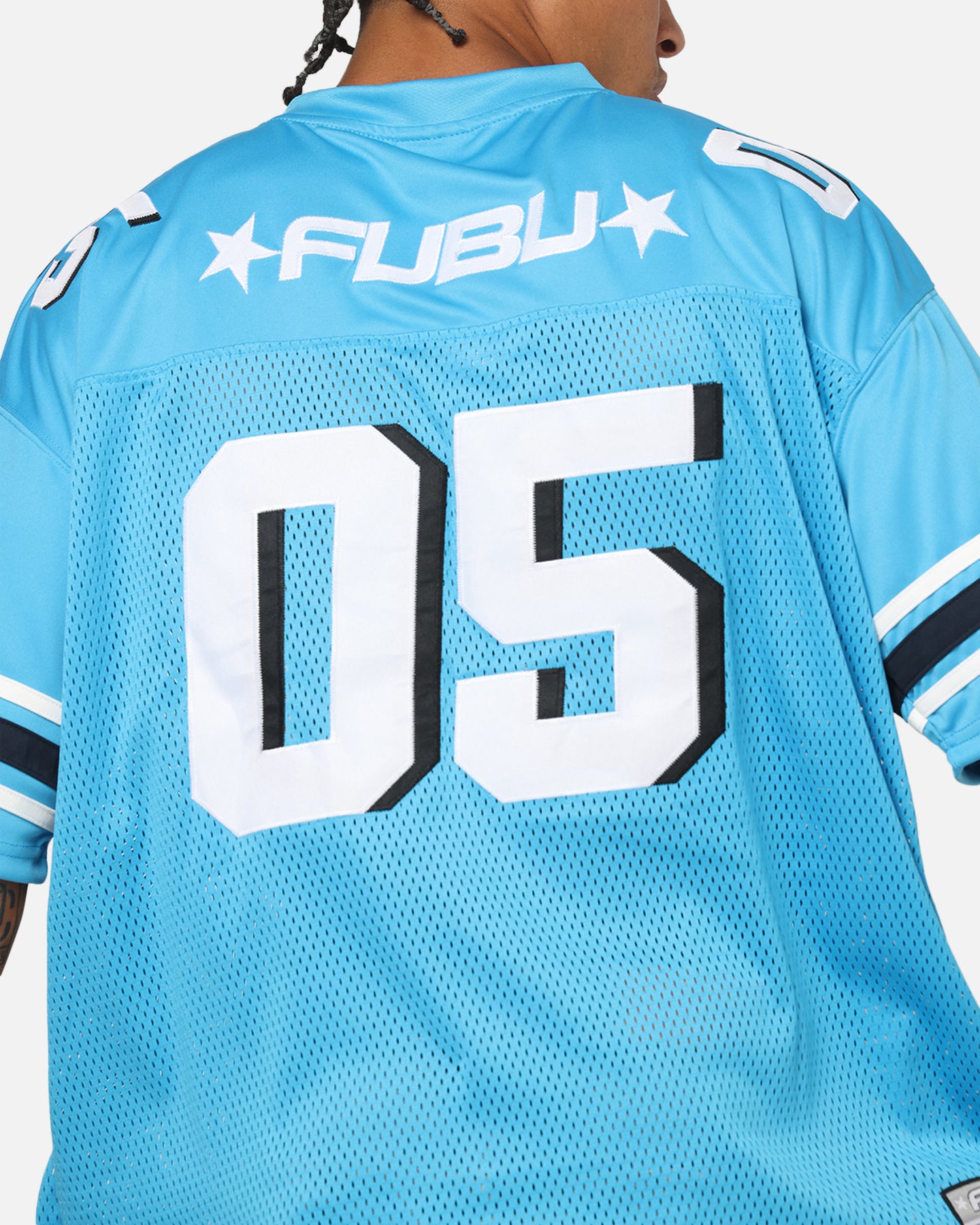 90s 韓国製 FUBU フブ　アメフトシャツ ゲームシャツ　XL ブルー 水色 Fubu Game Day Jersey Carolina Blue | Culture Kings US