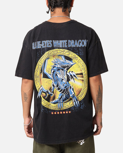 Goat Crew X Yu-Gi-Oh! Blue Eyes White Dragon T-Shirt Black Wash