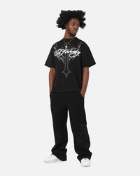 Ed Hardy Trinity Rhinestone T-Shirt Black