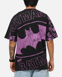 73Studio X DC Batman Logo All Over Print T-Shirt Black Wash