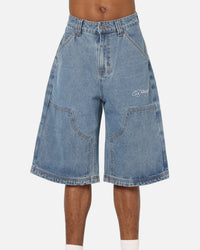 Ed Hardy Dragon Jorts Mid Blue Denim