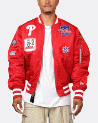 New Era X Alpha Series X MLB Philadelphia Phillies MA-1 Bomber Jacket Red