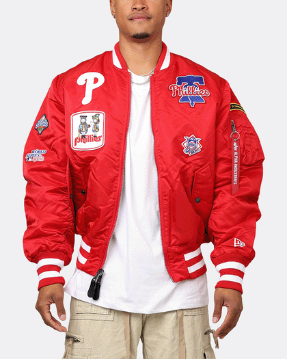 New Era X Alpha Series X MLB Philadelphia Phillies MA-1 Bomber Jacket Red