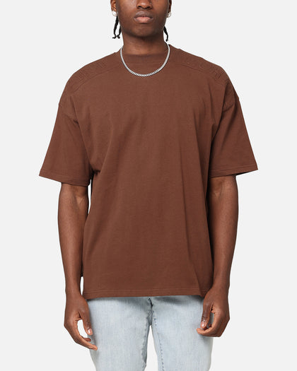 Saint Morta Emboss Boxy T-Shirt Dark Brown