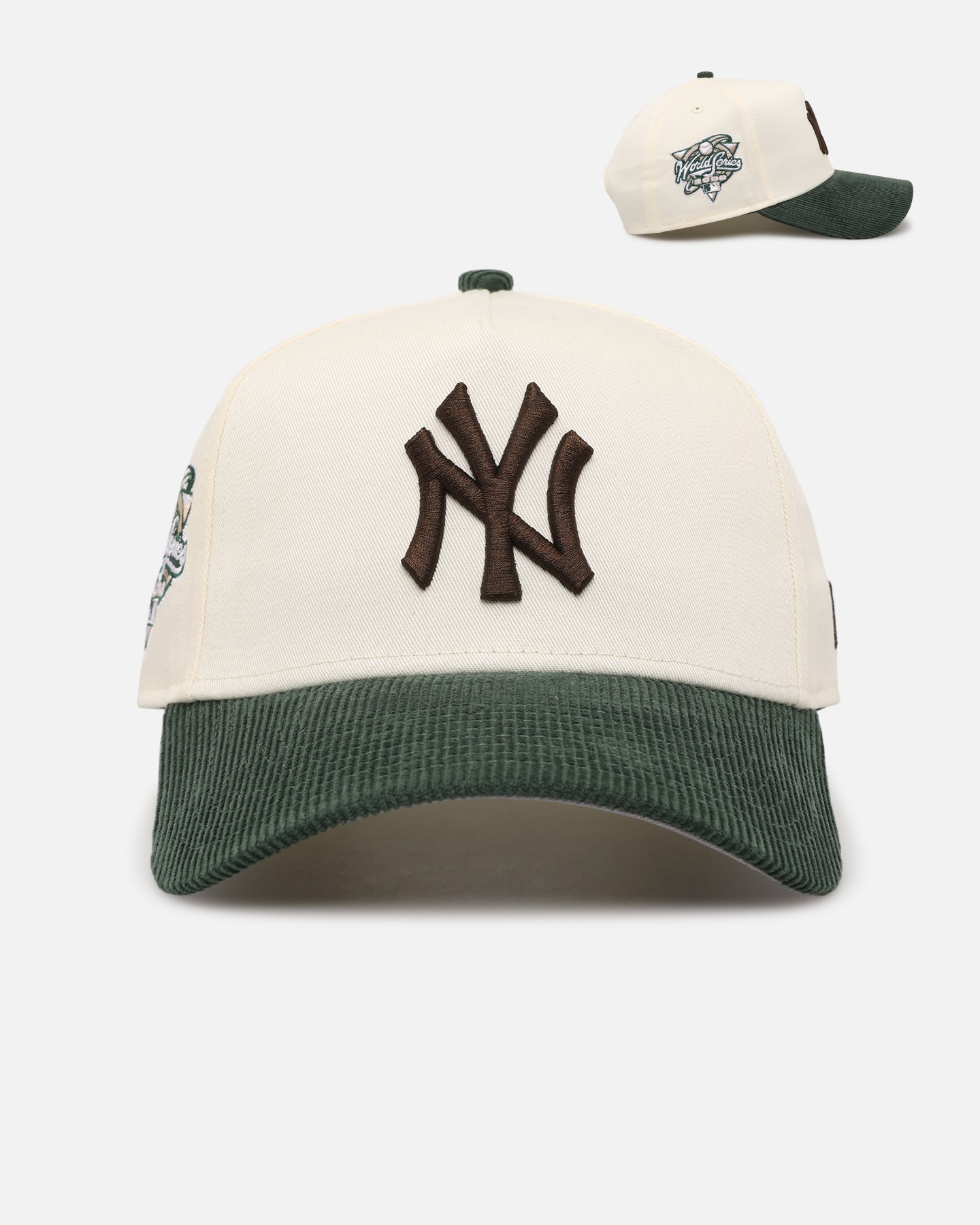 激レア‼︎★off-white×berneys new york コラボキャップ New Era New York Yankees 'Chrome White Green' Corduroy Visor