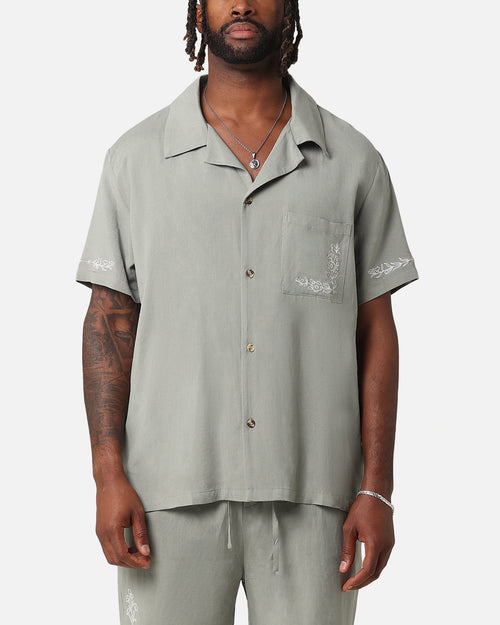 XXIII Serene Linen Button Up Shirt Sage Green
