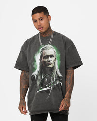 73Studio X The Lord Of The Rings Legolas Heavyweight Vintage T-Shirt Black Wash