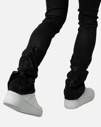 MNML X491 Convertible Skinny Denim Jeans Waxed Black