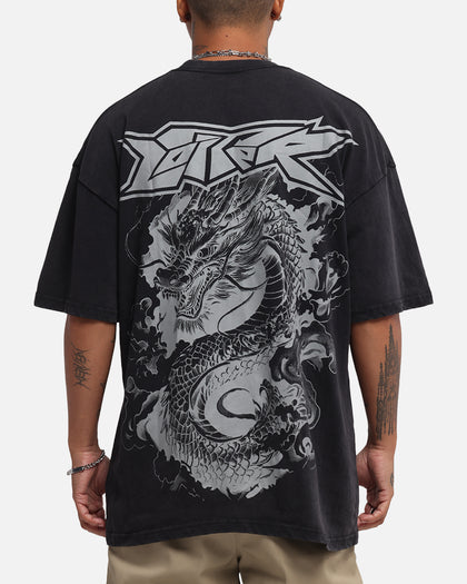 Loiter Draco Born T-Shirt Black Acidwash