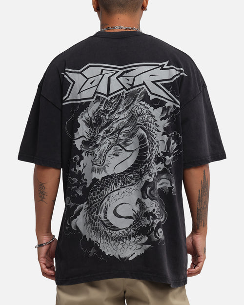 Loiter Draco Born T-Shirt Black Acidwash