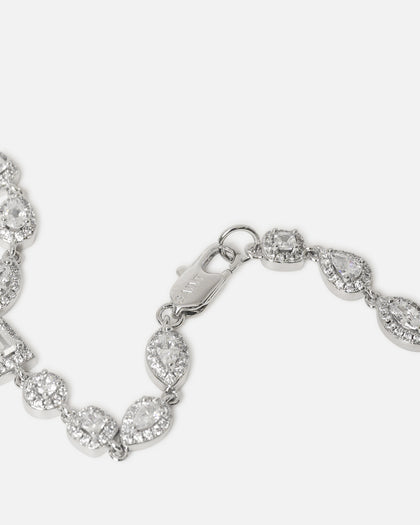 Saint Morta Iced Cluster Chain Iced White Gold