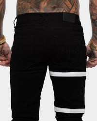 Saint Morta Sideline Distressed Jean Black/White