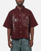 Ed Hardy Ghost Tattoo Button Up Shirt Plum