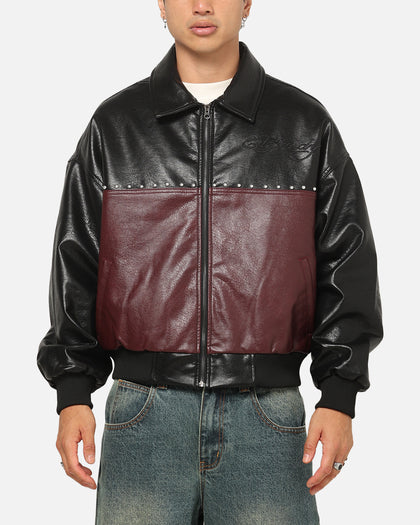 Ed Hardy Voltage Bomber Jacket Black/Burgundy