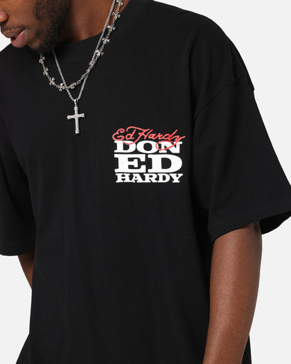 Ed Hardy Flaming Skull T-Shirt Black