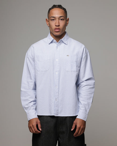 American Thrift Oxford Long Sleeve Shirt Blue Stripe