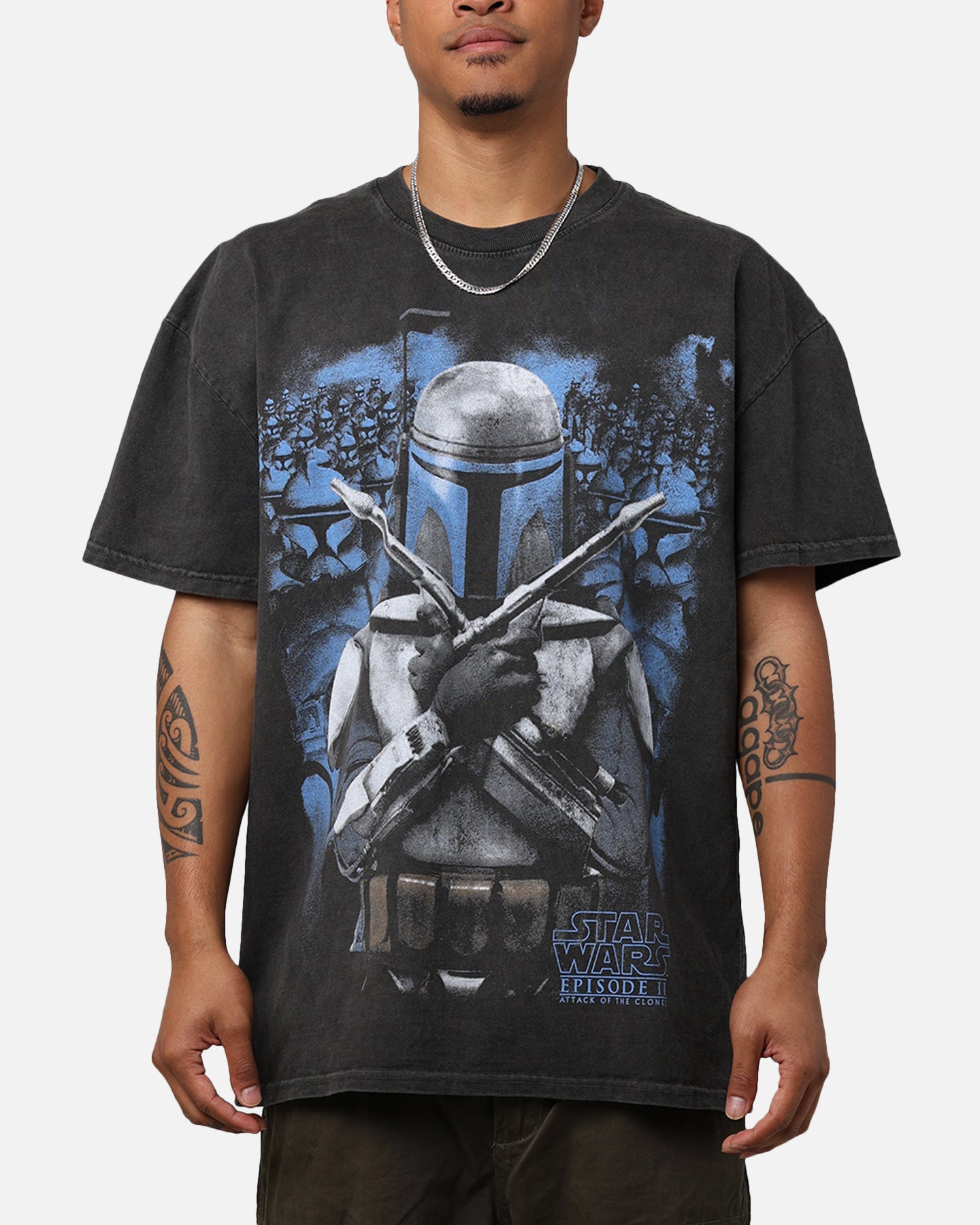 Star Wars Episode I Tシャツ Star Wars Episode II '02 Heavyweight Vintage T-Shirt Black Wash