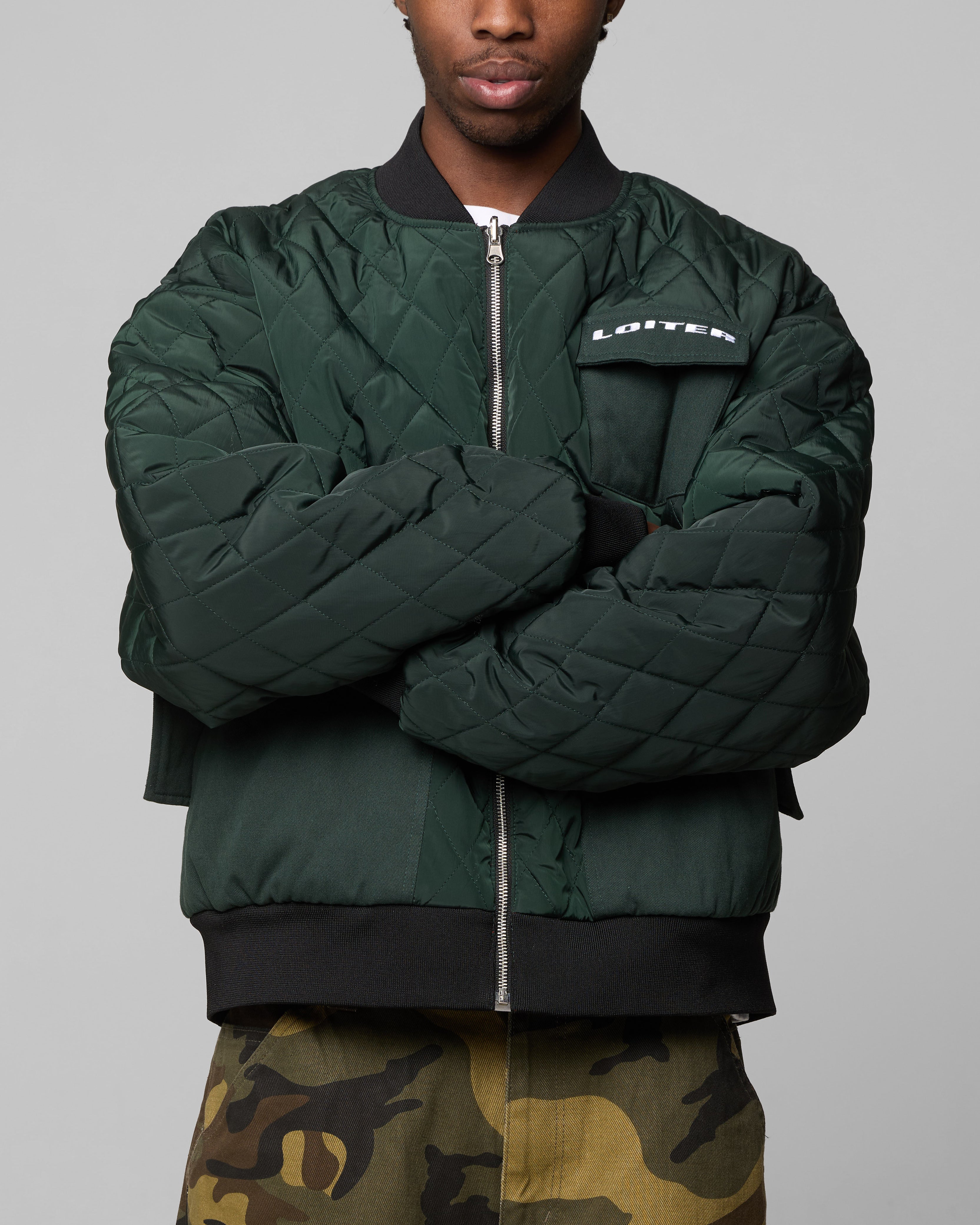 Loiter Cyber Reversible Bomber Jacket Red/Green | Culture Kings US