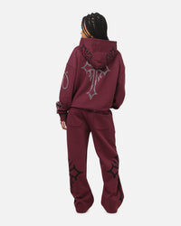 Ed Hardy Trinity Rhinestone Zip Hoodie Plum