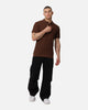 Saint Morta Waffle Polo Shirt Chocolate Brown