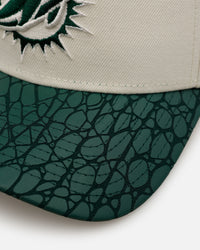 New Era Miami Dolphins 'Croc Skin 2.0' 9FORTY A-Frame Snapback Chrome/Dark Green