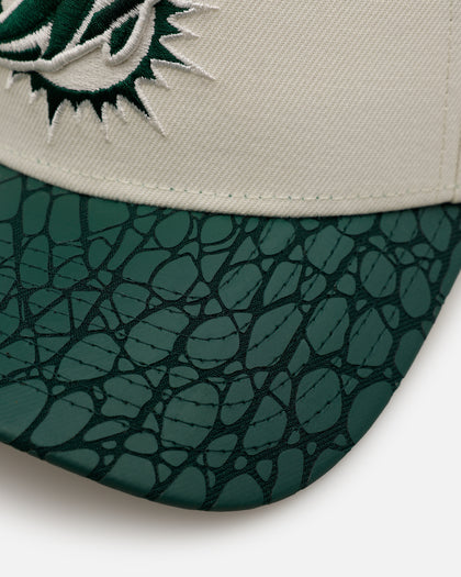 New Era Miami Dolphins 'Croc Skin 2.0' 9FORTY A-Frame Snapback Chrome/Dark Green